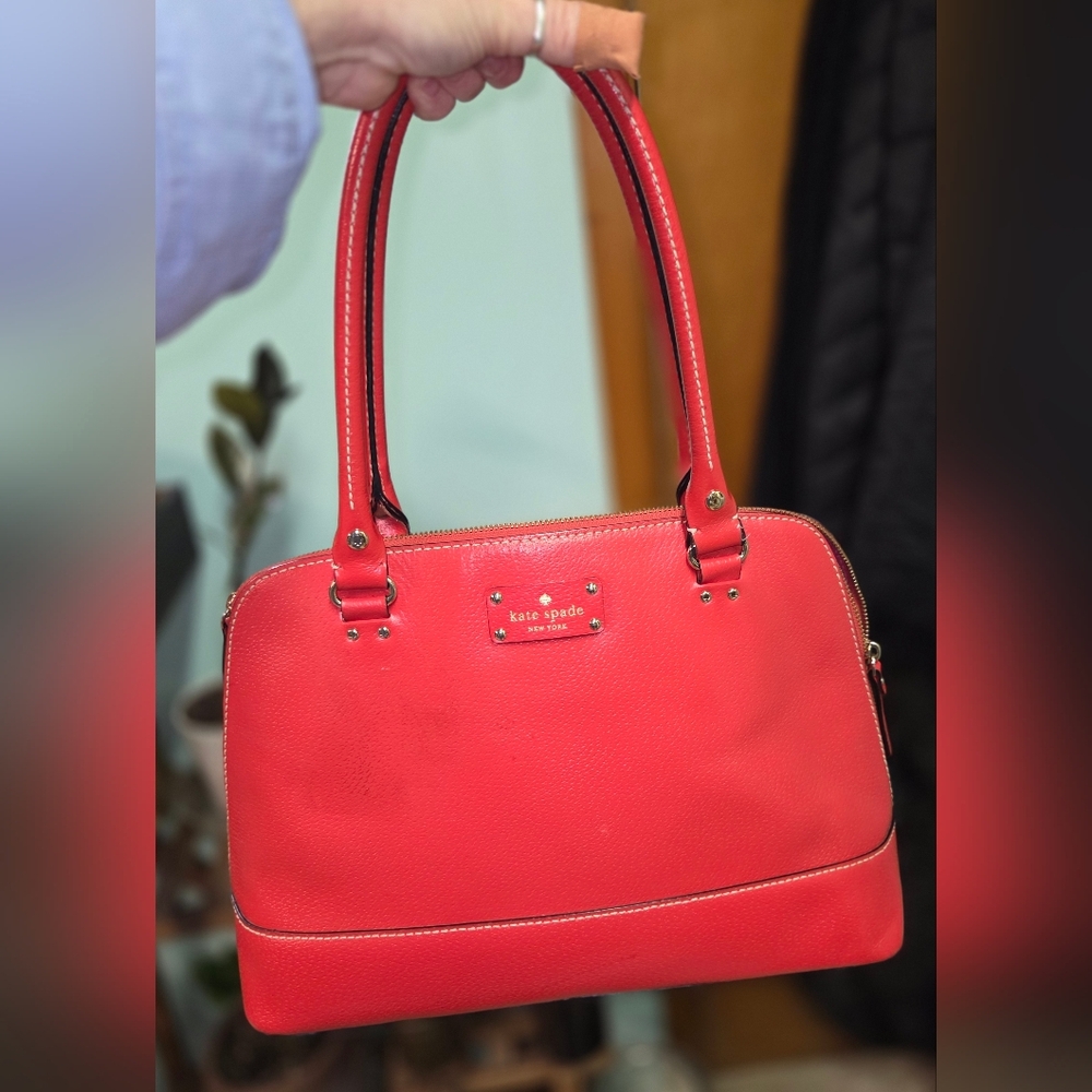 Kate Spade Wellesley Rachelle satchel in red.